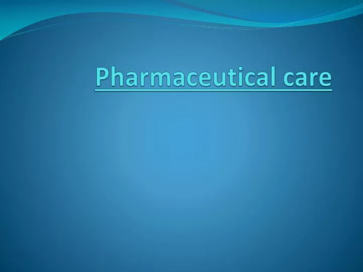 pharmaceutical care