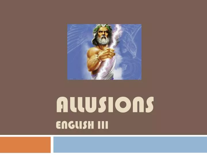 allusions english iii