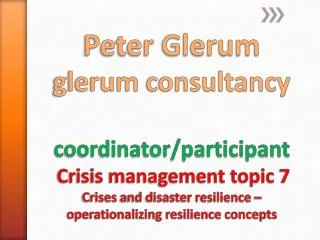 Operationalising resilience concepts