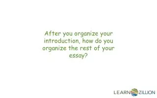 After you organize your introduction, how do you organize the rest of your essay?