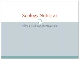 zoology notes 1