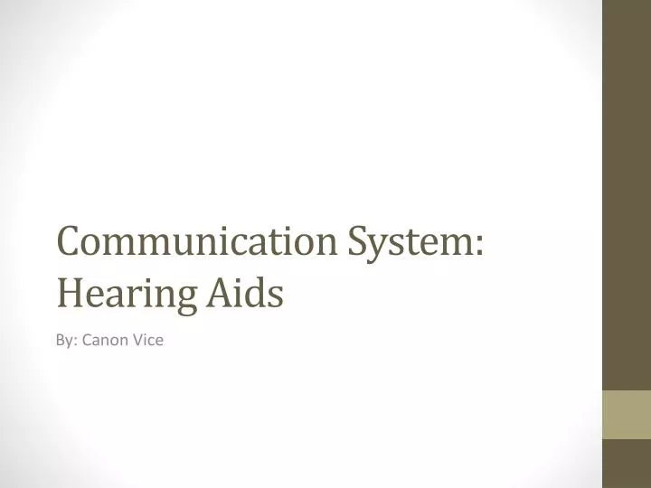 communication system hearing aids
