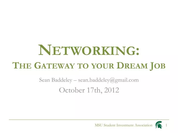 networking the gateway to your dream job
