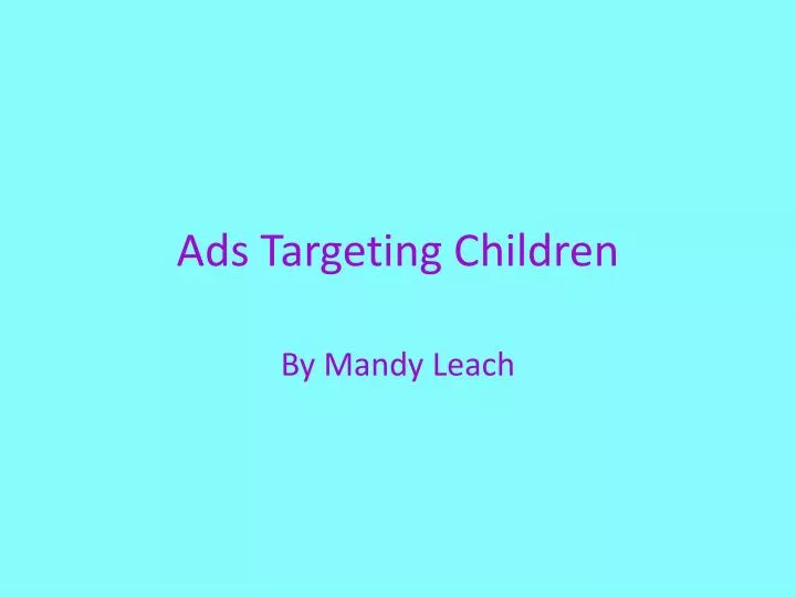 ads targeting children