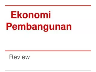 ekonomi pembangunan