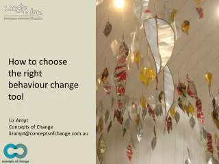 How to choose the right behaviour change tool
