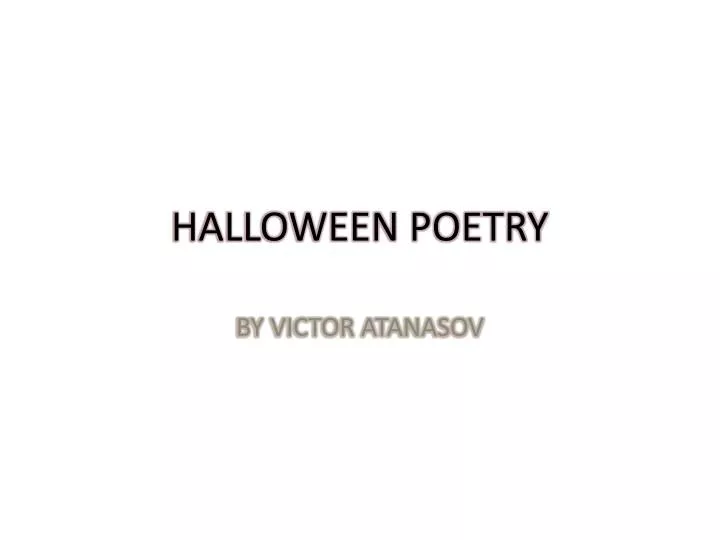 halloween poetry