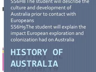 History oF AUSTRALIA