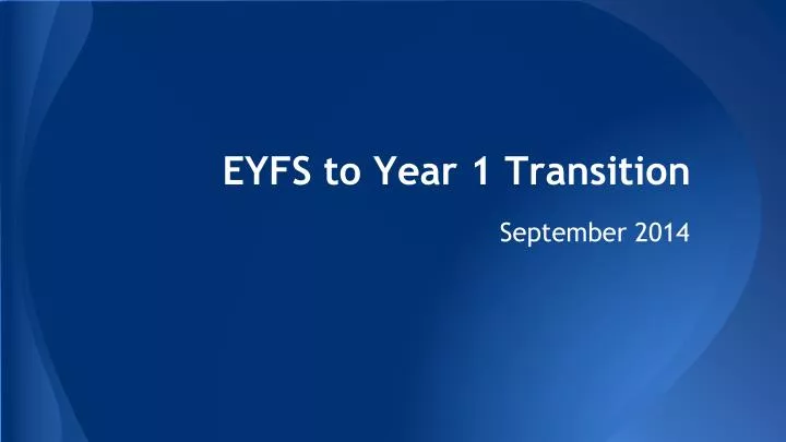 eyfs to year 1 transition