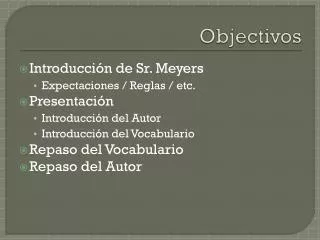 objectivos