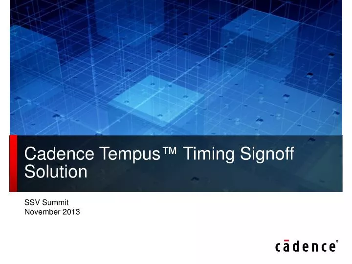 cadence tempus timing signoff solution
