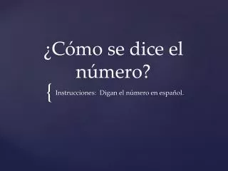 c mo se dice el n mero