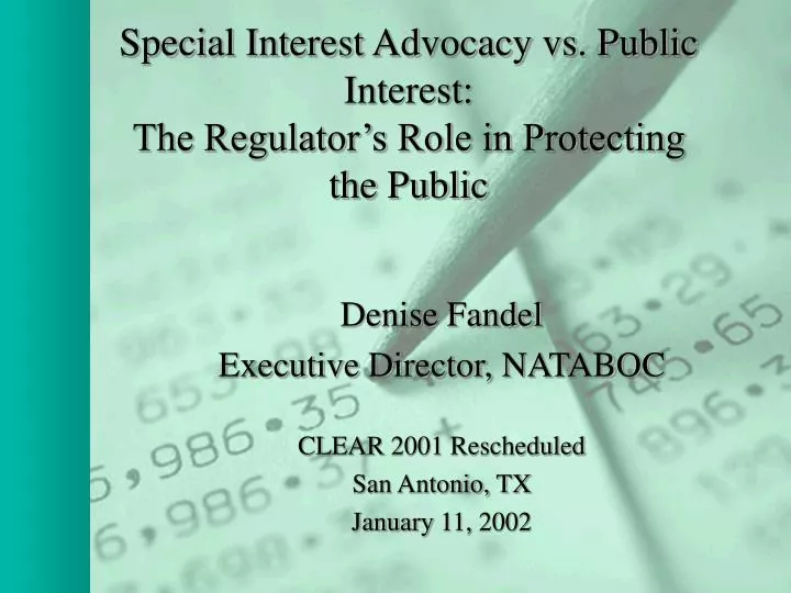 special interest advocacy vs public interest the regulator s role in protecting the public