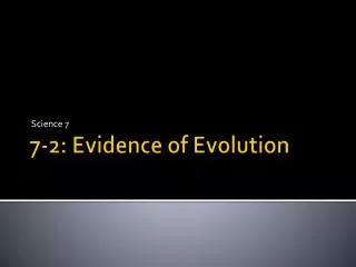 7-2: Evidence of Evolution