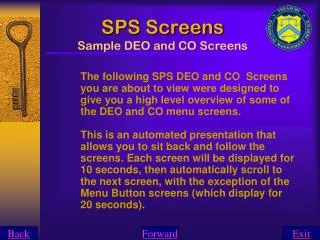 SPS Screens Sample DEO and CO Screens