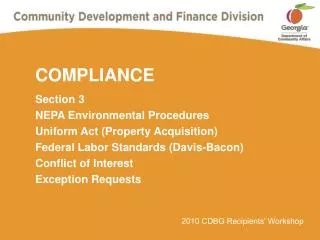 COMPLIANCE