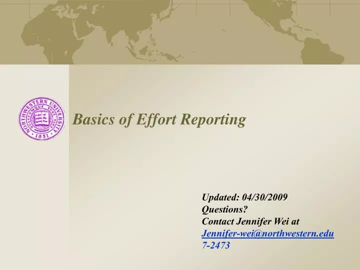basics of effort reporting