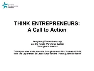 THINK ENTREPRENEURS: A Call to Action