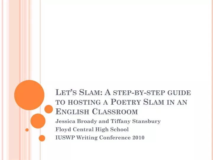 let s slam a step by step guide to hosting a poetry slam in an english classroom