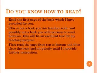 Do you know how to read?