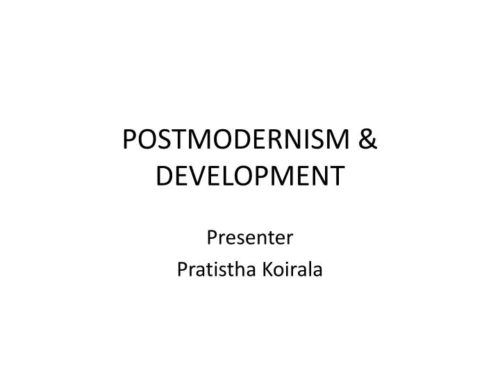 postmodernism development