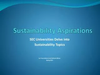 Sustainability Aspirations