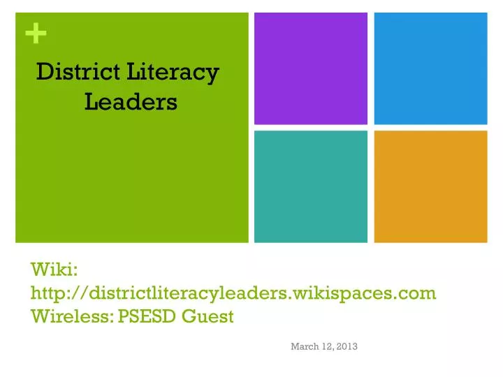 wiki http districtliteracyleaders wikispaces com wireless psesd guest
