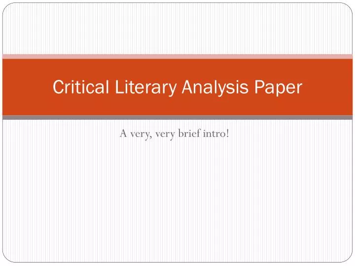 critical literary analysis paper