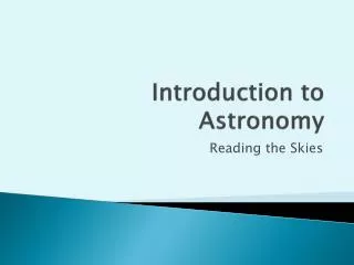 Introduction to Astronomy