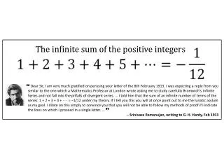 The infinite sum of the positive integers