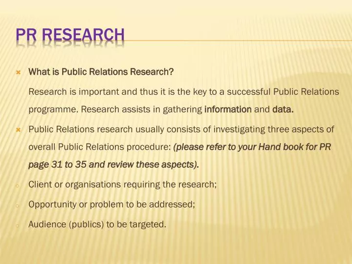 pr research