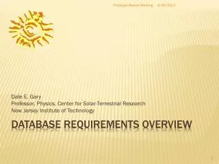 Database requirements overview
