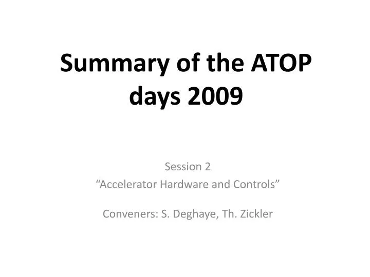 summary of the atop days 2009