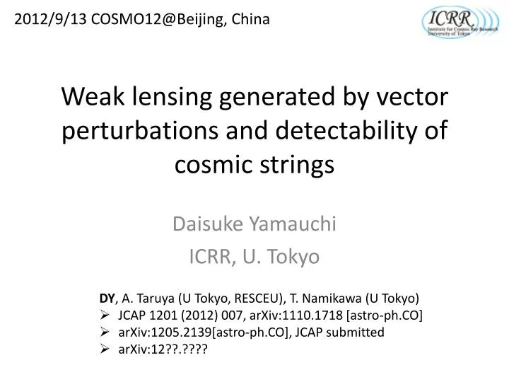 weak lensing generated by vector perturbations and detectability of cosmic strings