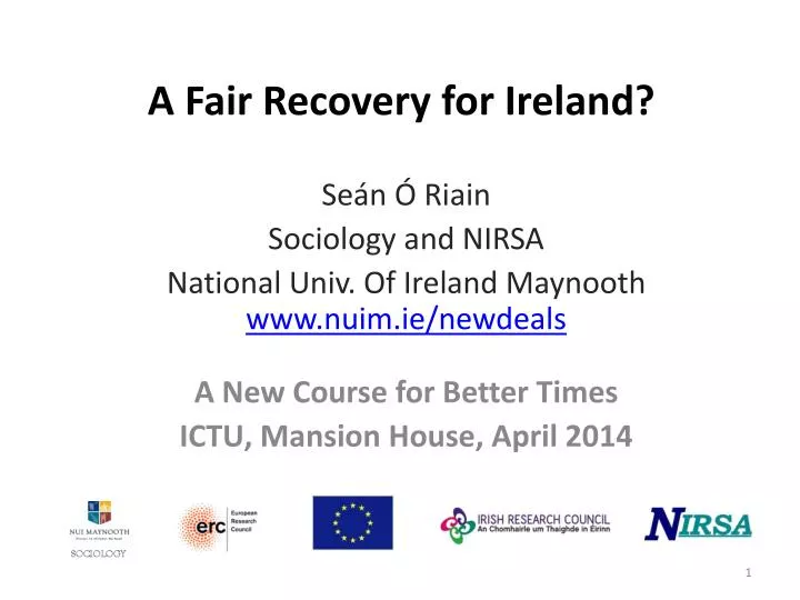 a fair recovery for ireland
