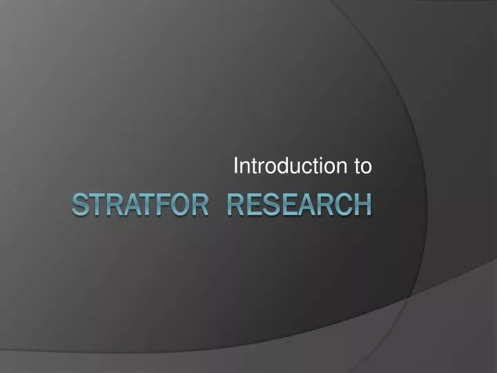 stratfor research