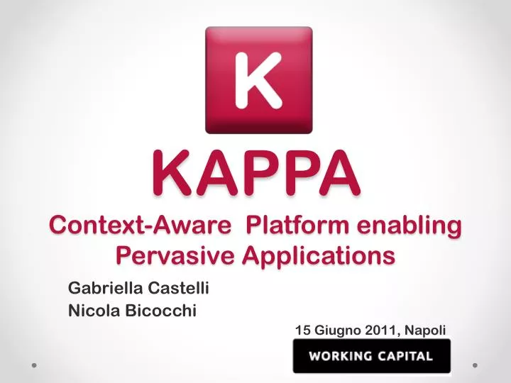 kappa context aware platform enabling pervasive applications