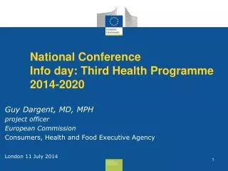 National Conference Info day: Third Health Programme 2014-2020