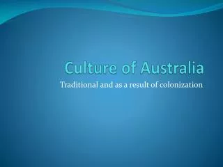 Culture of Australia