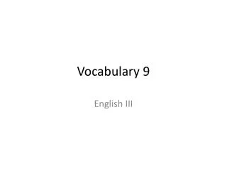 Vocabulary 9