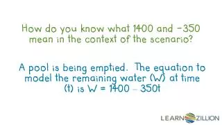 How do you know what 1400 and -350 mean in the context of the scenario?