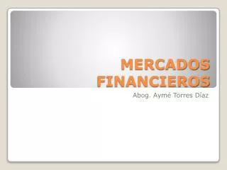 mercados financieros