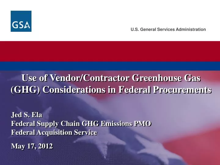 use of vendor contractor greenhouse gas ghg considerations in federal procurements