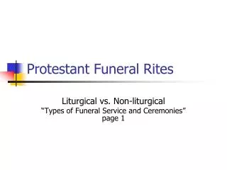 Protestant Funeral Rites