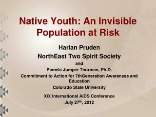 Native Youth: An Invisible Population at Risk