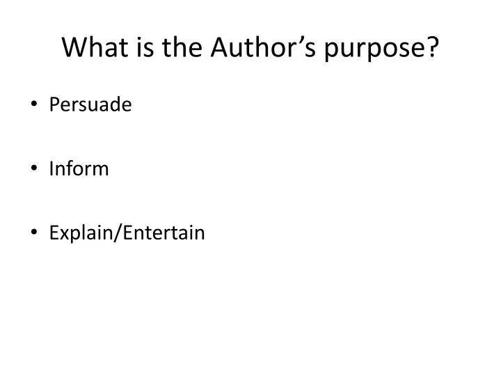 what is the author s purpose