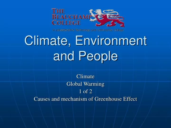 climate environment and people