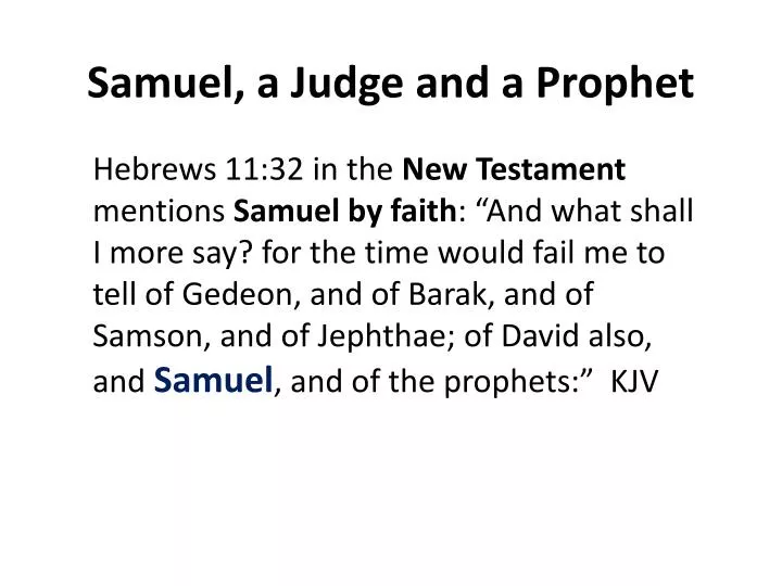 samuel a judge and a prophet