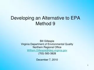 Developing an Alternative to EPA Method 9