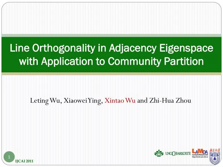 line orthogonality in adjacency eigenspace with application to community partition